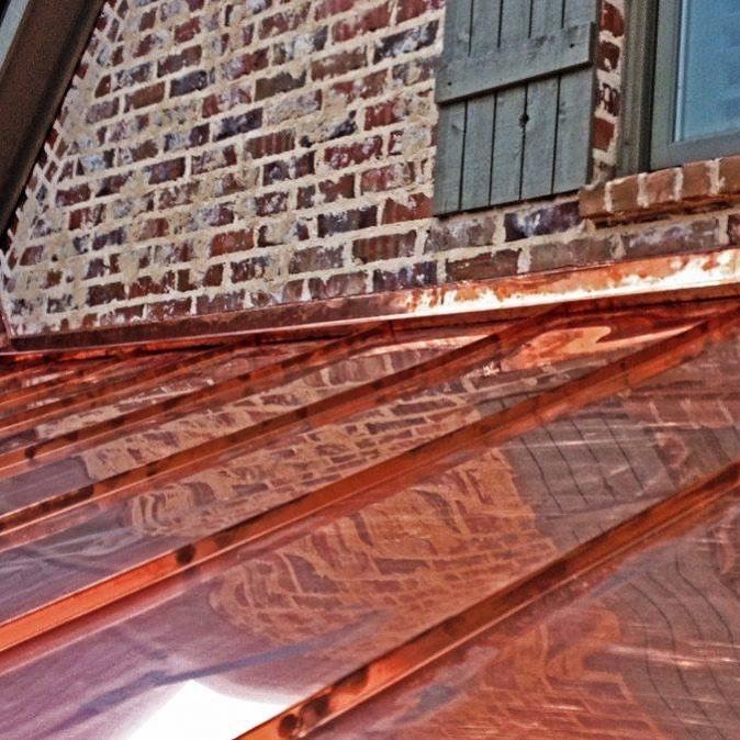Copper metal roofing installation