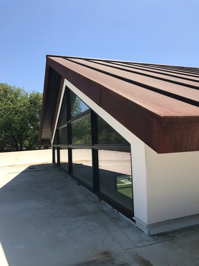 Side profile of standing seam metal roof