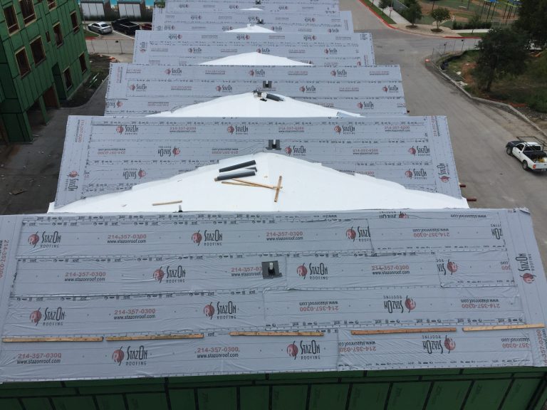 Multi-family roofing in progress